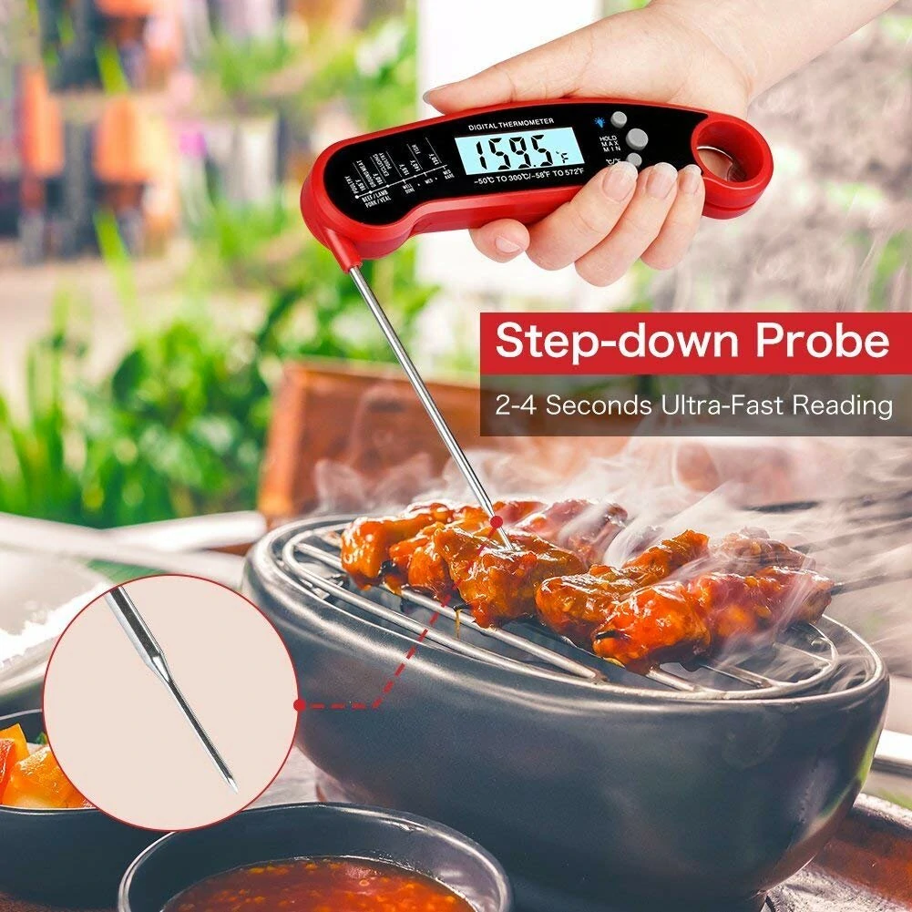 (image for) AGSIVO Fast Instant Read Digital Food Meat Thermometer Waterproof For BBQ Kitchen Cooking Grilling