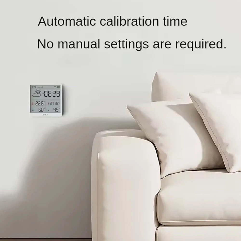 (image for) DUKA LCD Wireless Smart Home WIFI Temperature and Humidity Weather Sensor Rechargeable Indoor Clock Hygrometer Mini Digital Thermometer